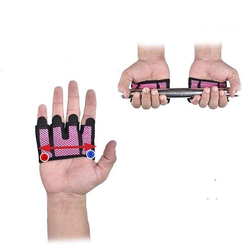 FITAXIS Calleras para Crossfit, Freeletics, Calisthenics y Gimnasia - Protección para Tus Manos - Guantes Gimnasio | Hombres Y Mujeres (Black/Pink, M)