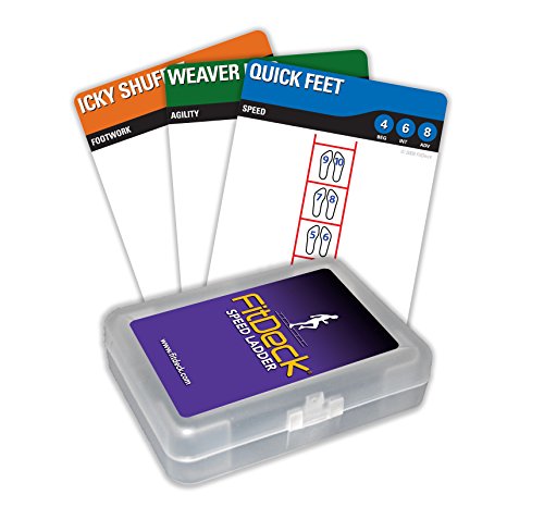 FITDECK Juego de tarjetas de ejercicio para ejercicios de fitness guiados, escalera de velocidad.