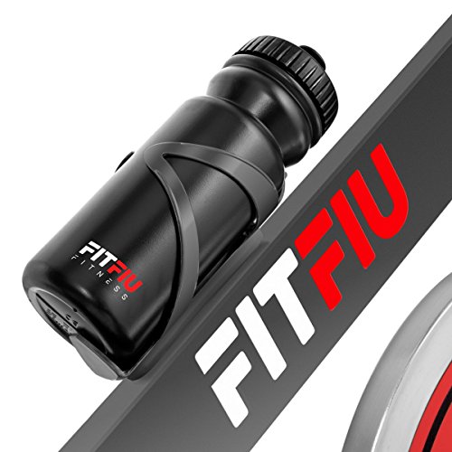 FITFIU Fitness BESP-22 Bicicleta indoor ergonómica con disco de inercia de 24kg y resistencia regulable, Bici de entrenamiento fitness con sillín ajustable, pulsómetro y pantalla LCD