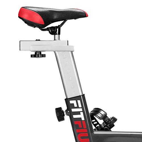 FITFIU Fitness BESP-70 Bicicleta indoor con disco de inercia de 13kg, pantalla LCD y pulsómetro, Bici entrenamineto fitness con sillín y manillar ajustables