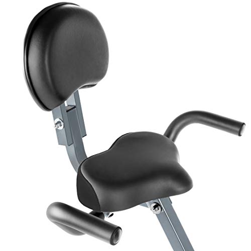 FITFIU Fitness BEST-220 Bicicleta Estática plegable con respaldo regulable, Pulsómetro y volante de inercia de 8kg regulable a 8 niveles de esfuerzo, Entrenamiento cardio y fitness