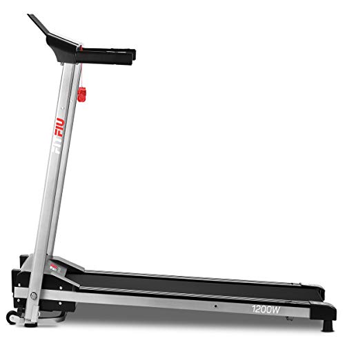 FITFIU Fitness MC-160 Cinta de correr plegable compacta, velocidad hasta 10km/h y superficie de carrera de 36x100cm, Máquina fitness de 1200w, 12 programas de entrenamiento y Pulsómetro