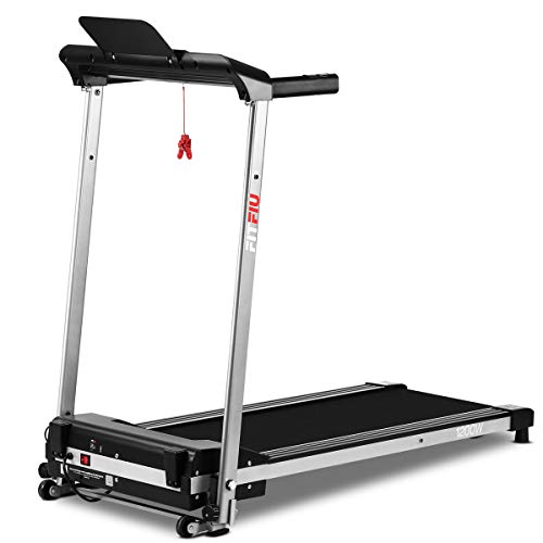 FITFIU Fitness MC-160 Cinta de correr plegable compacta, velocidad hasta 10km/h y superficie de carrera de 36x100cm, Máquina fitness de 1200w, 12 programas de entrenamiento y Pulsómetro