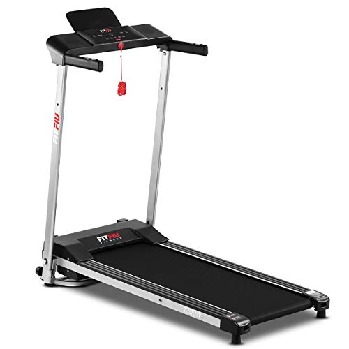 FITFIU Fitness MC-160 Cinta de correr plegable compacta, velocidad hasta 10km/h y superficie de carrera de 36x100cm, Máquina fitness de 1200w, 12 programas de entrenamiento y Pulsómetro