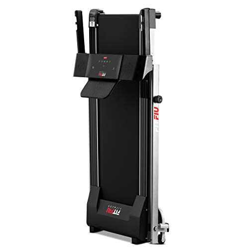 FITFIU Fitness MC-160 Cinta de correr plegable compacta, velocidad hasta 10km/h y superficie de carrera de 36x100cm, Máquina fitness de 1200w, 12 programas de entrenamiento y Pulsómetro