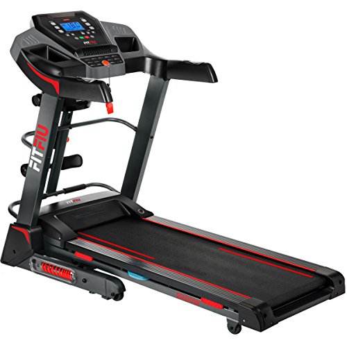 FITFIU Fitness MC-500 - Cinta de correr Plegable con Inclinación Automática, pantalla LCD y pulsómetro, motor de 2200w silencioso, Velocidad regulable hasta 18km/h, Paro de emergencia magnético, Negro