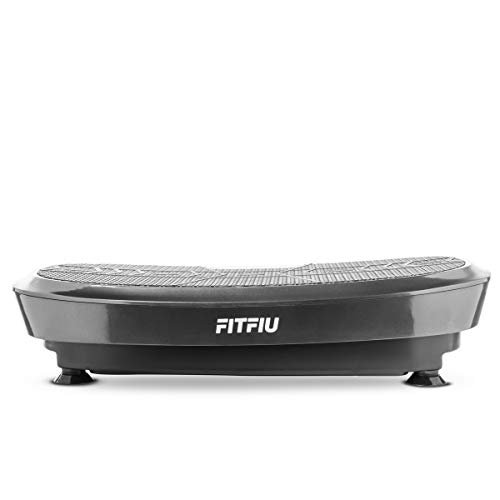 FITFIU Fitness PV-200 Plataforma vibratoria fitness con movimiento oscilante 3D color Gris, potencia de 1000w, con cuerdas elásticas y base antideslizante, Plataforma de entrenamiento completo