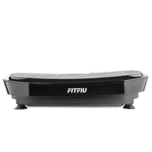 FITFIU Fitness PV-200 Plataforma vibratoria fitness con movimiento oscilante 3D color Negro, potencia de 1000w, con cuerdas elásticas y base antideslizante, Plataforma de entrenamiento completo