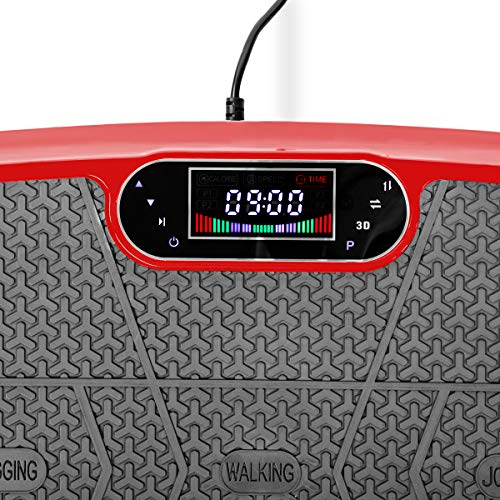 FITFIU Fitness PV-200 Plataforma vibratoria fitness con movimiento oscilante 3D color Rojo, potencia de 1000w, con cuerdas elásticas y base antideslizante, Plataforma de entrenamiento completo FITFIU Fitness PV-200 Plataforma vibratoria fitness con movimiento oscilante 3D color Rojo, potencia de 1000w, con cuerdas elásticas y base antideslizante, Plataforma de entrenamiento completo