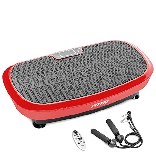 FITFIU Fitness PV-200 Plataforma vibratoria fitness con movimiento oscilante 3D color Rojo, potencia de 1000w, con cuerdas elásticas y base antideslizante, Plataforma de entrenamiento completo FITFIU Fitness PV-200 Plataforma vibratoria fitness con movimiento oscilante 3D color Rojo, potencia de 1000w, con cuerdas elásticas y base antideslizante, Plataforma de entrenamiento completo