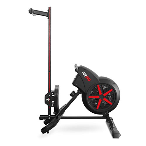 FITFIU Fitness RA-100 Máquina de Remo para casa plegable, con resistencia de aire para entrenamiento cross training, Remo plegable con asiento acolchado para fitness en casa