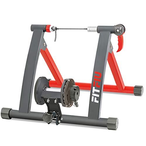 FITFIU Fitness ROB-10 Rodillo para bicicleta plegable con resistencia magnética, Rodillo ciclismo indoor compatible con ruedas de 26 pulgadas a 29 pulgadas para entrenamiento en casa