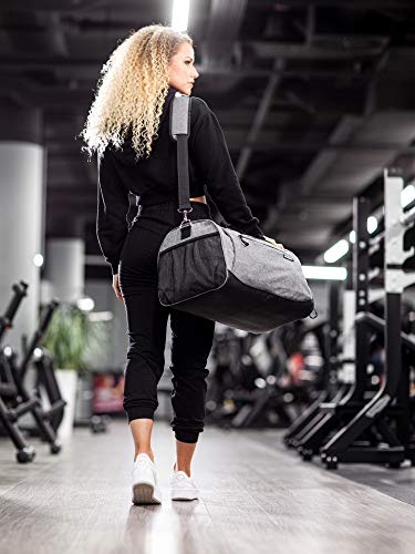 Fitgriff® Bolsa de Deporte para Hombre y Mujer, Bolsos Deportivos, Bolsa Gimnasio, Fitness Bolsos Deportivos, Gym Fitness (Grey, Small)