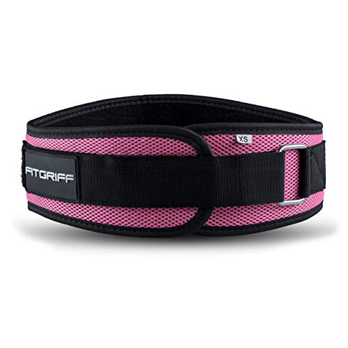 Fitgriff® Cinturón Gym V1 - Cinturon Gimnasio, Musculación, Halterofilia, Crossfit, Levantamiento Pesas, Fitness - Mujeres y Hombres - Pink Small Fitgriff® Cinturón Gym V1 - Cinturon Gimnasio, Musculación, Halterofilia, Crossfit, Levantamiento Pesas, Fitness - Mujeres y Hombres - Pink Small