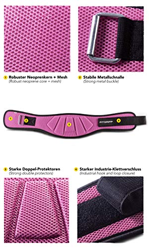 Fitgriff® Cinturón Gym V1 - Cinturon Gimnasio, Musculación, Halterofilia, Crossfit, Levantamiento Pesas, Fitness - Mujeres y Hombres - Pink Small Fitgriff® Cinturón Gym V1 - Cinturon Gimnasio, Musculación, Halterofilia, Crossfit, Levantamiento Pesas, Fitness - Mujeres y Hombres - Pink Small