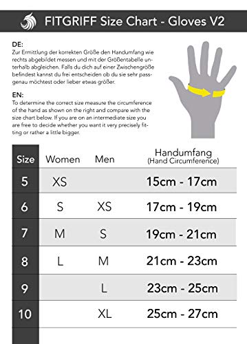 Fitgriff® Guantes de Gimnasio V2 para Hombre y Mujer - Antideslizante Guantes para Crossfit, Gym, Fitness, Entrenamiento y Pesas - Protección de la Palma (Blue, 7)