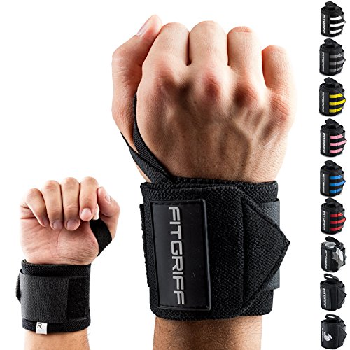 Fitgriff® Muñequeras Gym, Crossfit, Deportivas, Musculación, Gimnasio, Calistenia, Wrist Wraps - Mujeres y Hombres - Black Fitgriff® Muñequeras Gym, Crossfit, Deportivas, Musculación, Gimnasio, Calistenia, Wrist Wraps - Mujeres y Hombres - Black