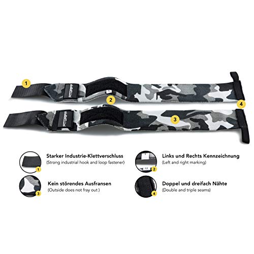 Fitgriff® Muñequeras Gym, Crossfit, Deportivas, Musculación, Gimnasio, Calistenia, Wrist Wraps - Mujeres y Hombres - Camo Grey Fitgriff® Muñequeras Gym, Crossfit, Deportivas, Musculación, Gimnasio, Calistenia, Wrist Wraps - Mujeres y Hombres - Camo Grey