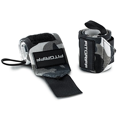 Fitgriff® Muñequeras Gym, Crossfit, Deportivas, Musculación, Gimnasio, Calistenia, Wrist Wraps - Mujeres y Hombres - Camo Grey Fitgriff® Muñequeras Gym, Crossfit, Deportivas, Musculación, Gimnasio, Calistenia, Wrist Wraps - Mujeres y Hombres - Camo Grey