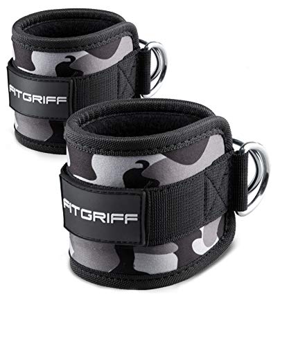Fitgriff® Tobillera para Polea (Acolchado)- 2 Piezas Correas Tobillos Gym Cable Maquinas, Gimnasio, Fitness - Mujeres y Hombres - Camo Fitgriff® Tobillera para Polea (Acolchado)- 2 Piezas Correas Tobillos Gym Cable Maquinas, Gimnasio, Fitness - Mujeres y Hombres - Camo