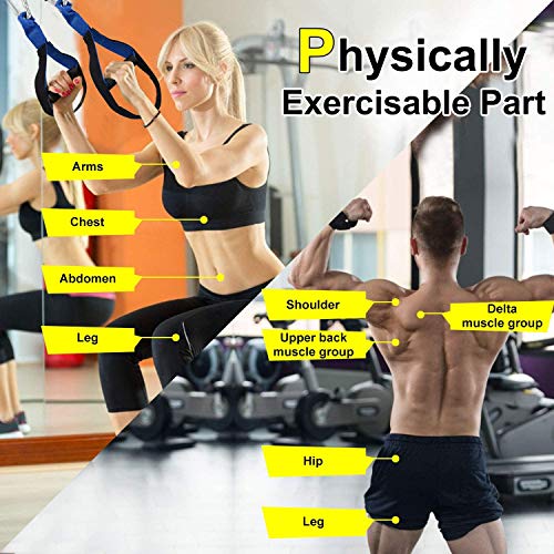 FITINDEX Kit de entrenamiento de resistencia corporal,Correas de suspensión de uso doméstico,Equipo de resistencia fitness con cintas de resistencia,para gimnasia en interiores o exteriores FITINDEX Kit de entrenamiento de resistencia corporal,Correas de suspensión de uso doméstico,Equipo de resistencia fitness con cintas de resistencia,para gimnasia en interiores o exteriores