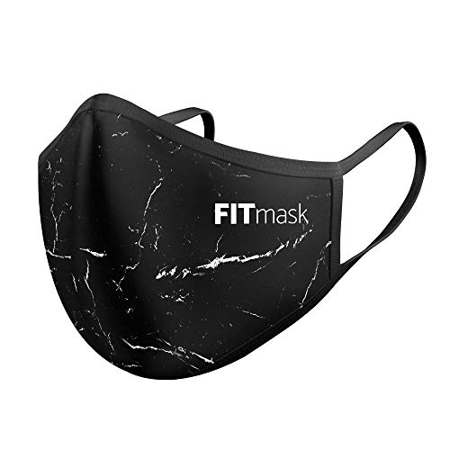 FITmask Mascarilla Reutilizable Lavable Certificada Tejido Hidrófugo Made in Spain Black Marble - Adulto Cabecera