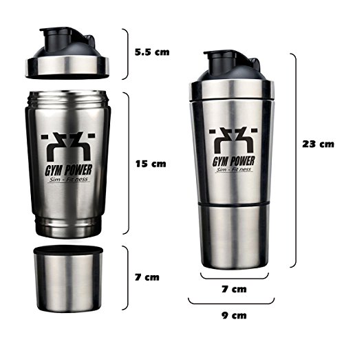 Fitness Acero Inoxidable proteína Bottle Copa Proteína Bottle de proteínas 700+200ml Fitness Acero Inoxidable proteína Bottle Copa Proteína Bottle de proteínas 700+200ml