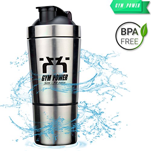 Fitness Acero Inoxidable proteína Bottle Copa Proteína Bottle de proteínas 700+200ml