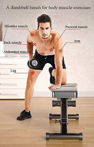 Fitness Equipment Banco de musculación Plegable, Pesa Profesional y Banco multifunción para el hogar, Uso como Curl de bíceps y más, Banco de Ejercicios con Acolchado Fitness Equipment Banco de musculación Plegable, Pesa Profesional y Banco multifunción para el hogar, Uso como Curl de bíceps y más, Banco de Ejercicios con Acolchado