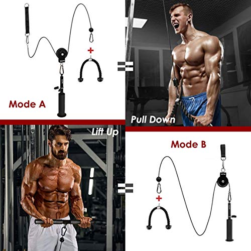 Fitness Polea Cuerda Sistema de fijación de la máquina,Sistema de Cuerda de Equipo de Gimnasio en casa,Correa de tríceps,Equipo de musculacion Entrenamiento de Fuerza del Brazo Cuerda Triceps