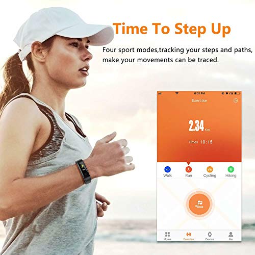 Fitness Pulsera de Actividad Reloj Inteligente Impermeable IP68 con Pantalla Color, Pulsera Inteligente Pulsómetro, Cronómetros, Monitor de Sueño Podómetro GPS Reloj Deportivo Mujeres Hombres Niños