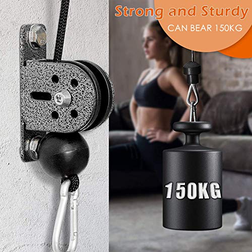 Fitness Ranura En U Polea Fija Silenciosa De Acero con Doble Rodamiento, Polea De Nailon Resistente, Ranura De Carga, 150 Kg, Accesorios Deportivos De Gimnasio para El Hogar, Gimnasio