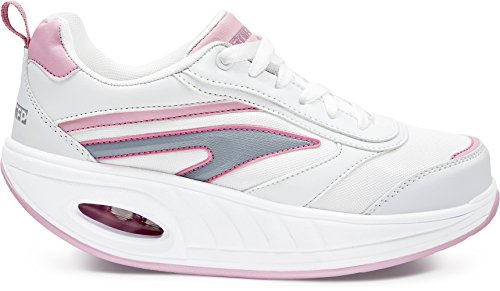 Fitness Step 050002326201086, Zapatillas tonificadoras Mujer, Blanco/Rosa, 40 EU Fitness Step 050002326201086, Zapatillas tonificadoras Mujer, Blanco/Rosa, 40 EU