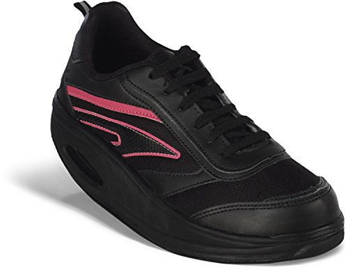 Fitness Step Neon Pink - Zapatillas tonificadoras para Mujer, Color Negro/Rosa, Talla 40