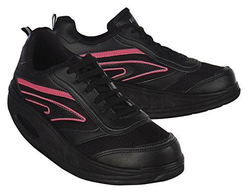 Fitness Step Neon Pink - Zapatillas tonificadoras para Mujer, Color Negro/Rosa, Talla 40