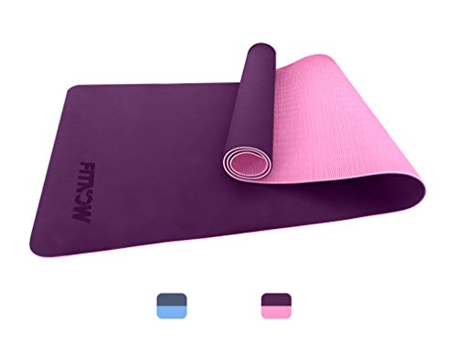 FITNOW Esterilla Yoga Antideslizante Alfombrilla de Yoga Esterilla Pilates Esterilla Deporte - con Correa de Hombro 183cm x 61cm (Violeta)