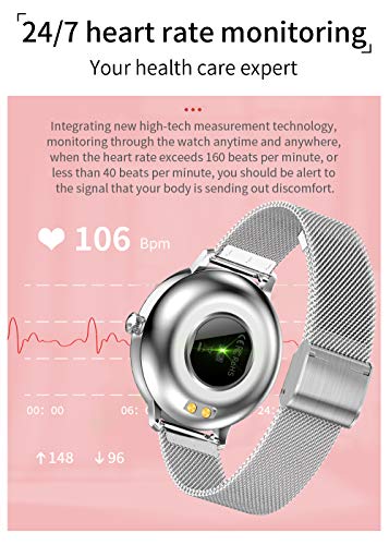 Fitonme Reloj Fitness Tracker - IP67 Impermeable Salud Seportes Smartwatch con Frecuencia Cardíaca, Presión Arterial, Sueño, Contador de Calorías, Podómetro, Recordatorio SMS iOS Android (Plata)
