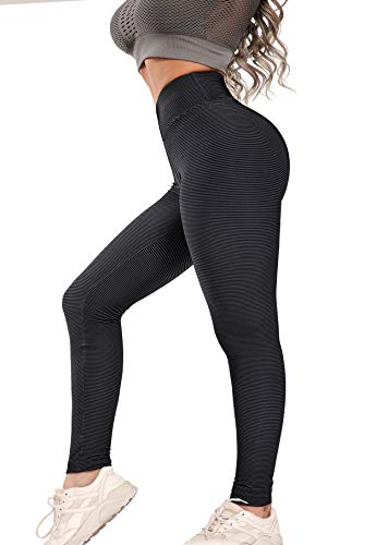 FITTOO Leggings Mallas Mujer Pantalones Deportivos Yoga Alta Cintura Elásticos y Transpirables #2 Negro Chica