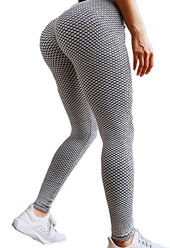 FITTOO Leggings Mallas Mujer Pantalones Deportivos Yoga Alta Cintura Elásticos y Transpirables #4 Gris Chica