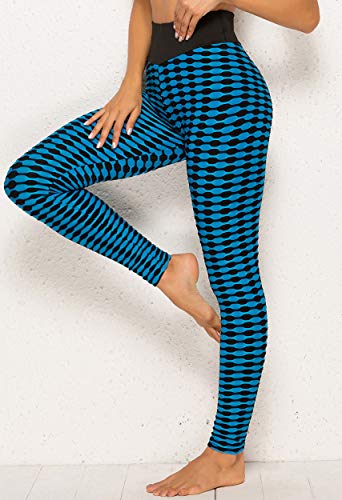 FITTOO Leggings Mallas Mujer Pantalones Deportivos Yoga Alta Cintura Elásticos y Transpirables Azul Mediana