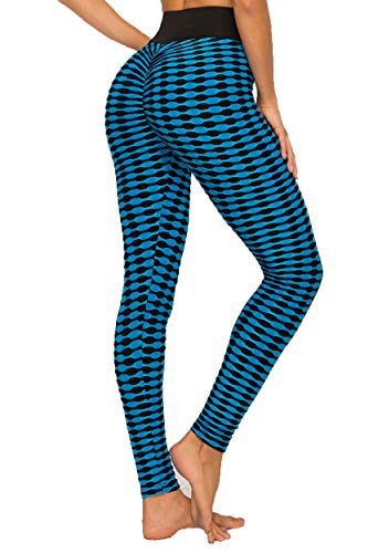 FITTOO Leggings Mallas Mujer Pantalones Deportivos Yoga Alta Cintura Elásticos y Transpirables Azul Mediana