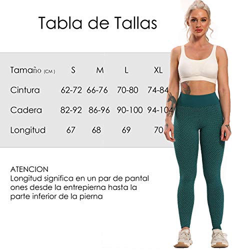 FITTOO Leggings Mallas Mujer Pantalones Deportivos Yoga Alta Cintura Elásticos y Transpirables Verte Chica