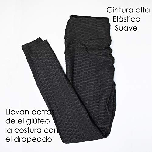 FITTOO Leggings Push Up Mujer Alta Cintura Elásticos Yoga Fitness Negro 3XL