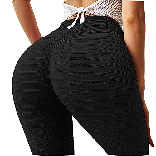 FITTOO Leggings Push Up Mujer Mallas Pantalones Deportivos Alta Cintura Elásticos Yoga Fitness #2 Negro Chica