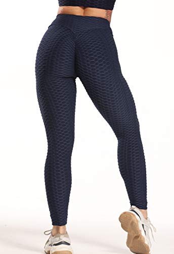 FITTOO Leggings Push Up Mujer Mallas Pantalones Deportivos Alta Cintura Elásticos Yoga Fitness  Azul L