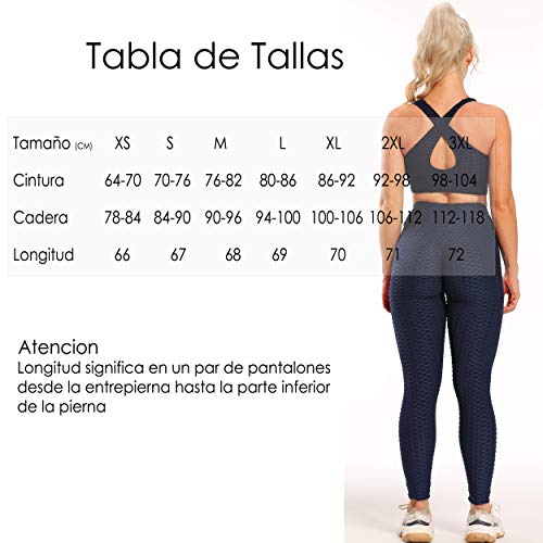 FITTOO Leggings Push Up Mujer Mallas Pantalones Deportivos Alta Cintura Elásticos Yoga Fitness Azul L FITTOO Leggings Push Up Mujer Mallas Pantalones Deportivos Alta Cintura Elásticos Yoga Fitness Azul L