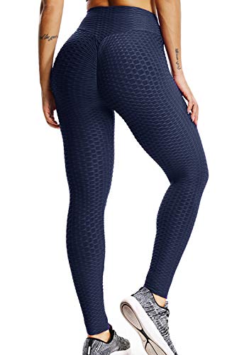 FITTOO Leggings Push Up Mujer Mallas Pantalones Deportivos Alta Cintura Elásticos Yoga Fitness  Azul M