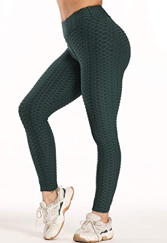 FITTOO Leggings Push Up Mujer Mallas Pantalones Deportivos Alta Cintura Elásticos Yoga Fitness  Verde S