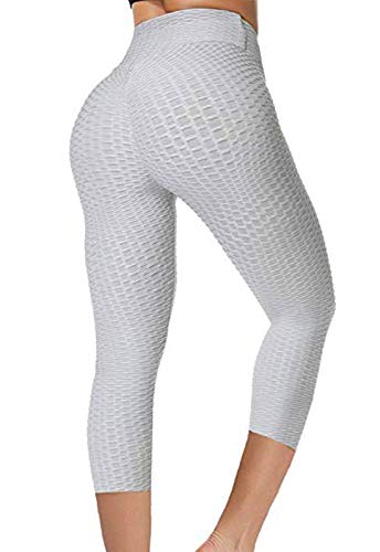FITTOO Mallas 3/4 Leggings Capris Mujer Pantalones Yoga Alta Cintura Elásticos Super Suave #1 Gris M FITTOO Mallas 3/4 Leggings Capris Mujer Pantalones Yoga Alta Cintura Elásticos Super Suave #1 Gris M