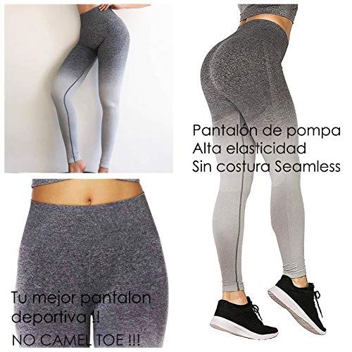FITTOO Mallas Leggings Mujer Pantalones Deportivos Yoga Alta Cintura Elásticos y Transpirables Gris S&M FITTOO Mallas Leggings Mujer Pantalones Deportivos Yoga Alta Cintura Elásticos y Transpirables Gris S&M